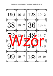 Domino - Tabliczka mnożenia do 20 | matematyka