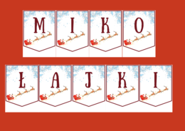 MIKOŁAJKI – Mikołaj – Boże Narodzenie – GIRLANDA - biblioteka – świetlica – przedszkole – gazetka – wersja 1