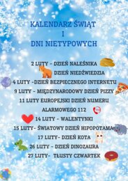 PAKIET MATERIAŁÓW NA LUTY WEDŁUG KALENDARZA ŚWIĄT I DNI NIETYPOWYCH.