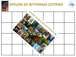 Zachęta do czytania- dyplom z dinozaurami