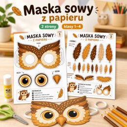 Maska sowy z papieru