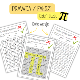 DZIEŃ LICZBY PI / Święto liczby Pi- liczba wymierna/niewymierna lub liczba nieparzysta/parzysta - KOLOROWANKA