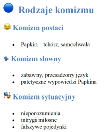 Notatka "Zemsta" A. Fredro