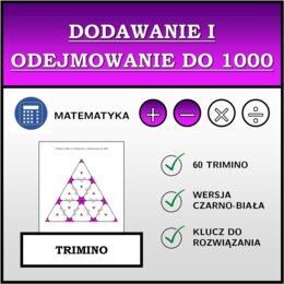 Trimino - Dodawanie i odejmowanie do 1000 | matematyka