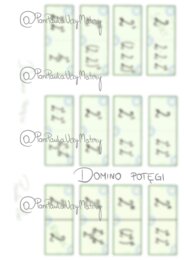 Matematyczne Domino: Mnożenie i Dzielenie Potęg o Jednakowych Podstawach. Ręcznie malowane.