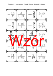Domino - Ułamki złożone dodatnie i ujemne | matematyka