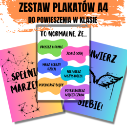 Plakaty do zawieszenia w klasie - motywujące, o uczuciach