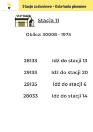 Stacje zadaniowe - Działania pisemne, podzielność liczb Nauczalni kl 5 6