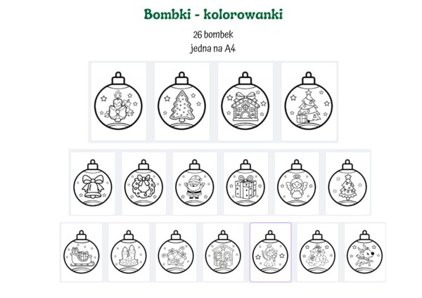 Bombki - kolorowanki pdf