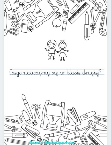 Czego nauczymy się w klasie drugiej- wersja do pokolorowania