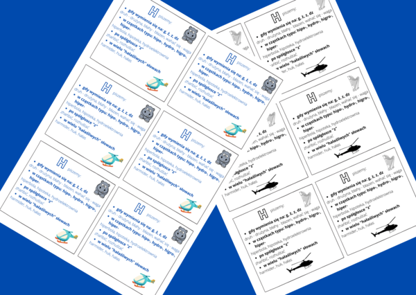 „H” – ZASADY ORTOGRAFICZNE – ortografia – WKLEJKA