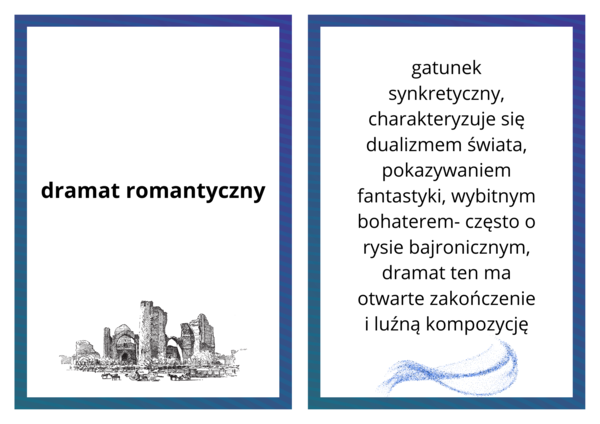 Fiszki romantyzm, 12 stron pdf do druku