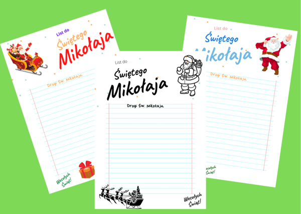 List do św. Mikołaja - Boże Narodzenie - ćwiczenia redakcyjne