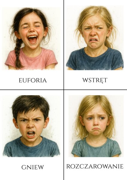 Karty Emocji dla dzieci (PDF) 58 kart