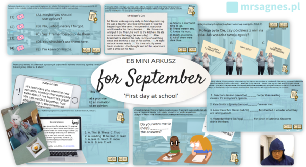 Angielski - arkusz e8 na WRZESIEŃ - klasa 7 i 8