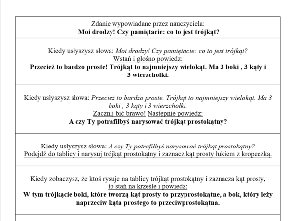 Test na uważność - własności trójkątów.