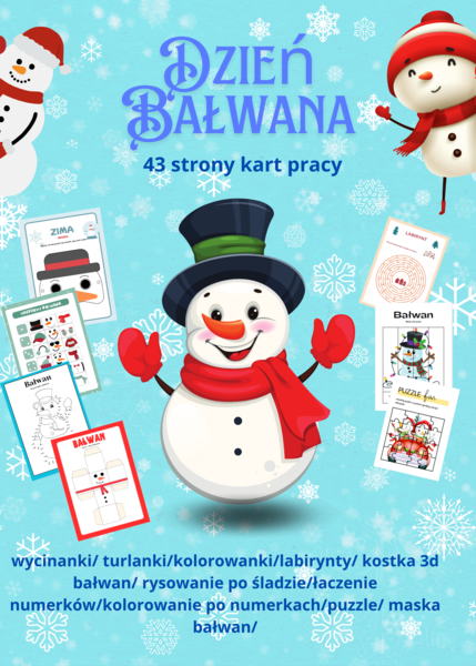 ⛄ Dzień Bałwana – zestaw kart pracy i zabaw zimowych ☃️