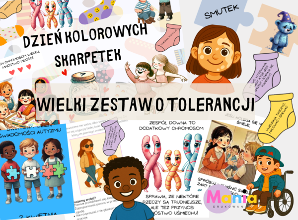 DUŻY PAKIET O TOLERANCJI – AUTYZM – DZIEŃ KOLOROWYCH SKARPETEK | EDUKACJA SPOŁECZNA |
