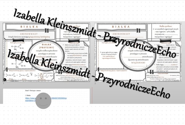 Minizestaw na temat „Białka” – sketchnotka + karta pracy w power point + gratisowy link do prezentacji multimedialnej niekomercyjnej wykonanej w genial.ly do indywidualnego pobrania i użycia do celów niekomercyjnych. Chemia 8, „Biologia i chemia”