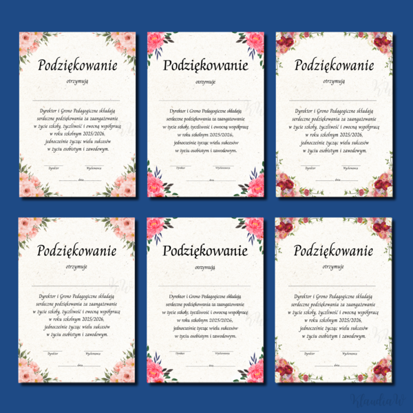 Podziękowania dla Rodziców - szkoła
