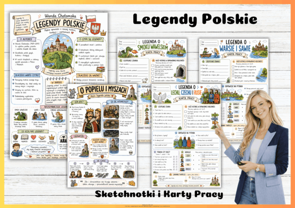 Legendy Polskie sketchnotki i karty pracy