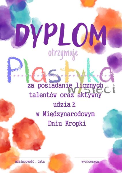 Dyplomy Międzynarodowy Dzień Kropki