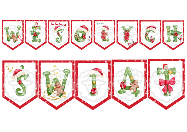 Girlanda - napis "WESOŁYCH ŚWIĄT"