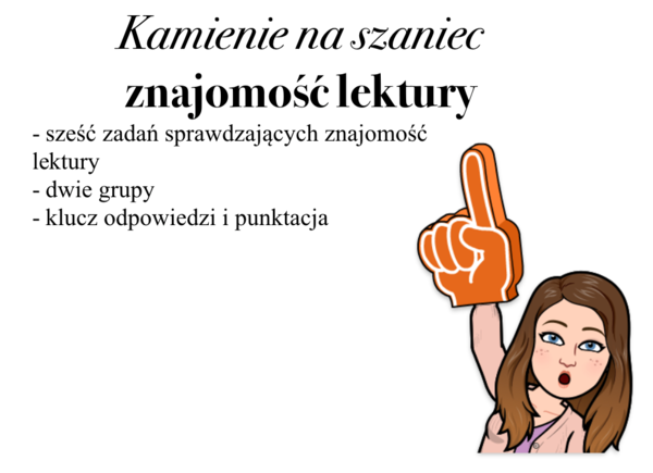 Kamienie na szaniec - kartkówka z lektury
