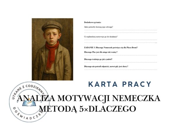 KARTA PRACY – ERNEST NEMECZEK („CHŁOPCY Z PLACU BRONI”) Metoda 5×DLACZEGO