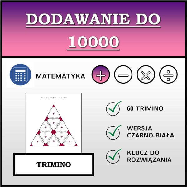 Trimino - Dodawanie do 10000 | matematyka