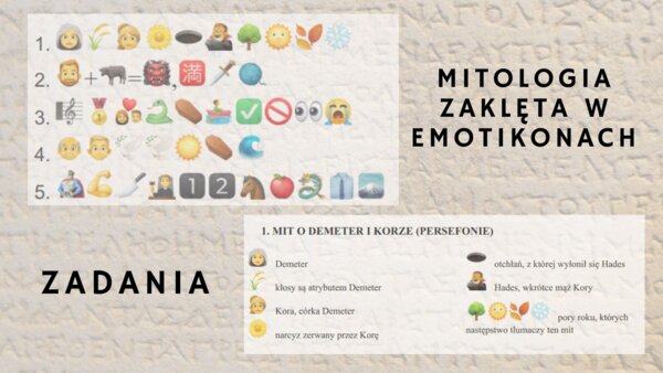 MITOLOGIA GRECKA Mity zaklęte w emotikonach