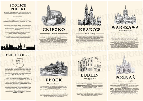 Stolice Polski – historia w pigułce, plakaty