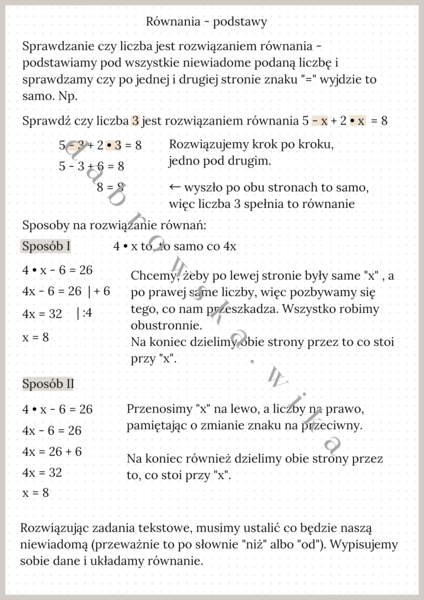 Równania - podstawy