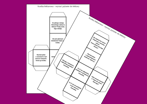 KOSTKA - uniwersalne pytania do lektury - 2 wersje