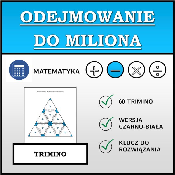 Trimino - Odejmowanie do miliona | matematyka