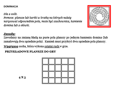 Gra matematyczna DOMINACJA