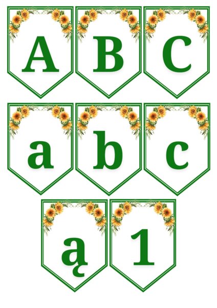 GIRLANDA z polskimi literkami i cyframi