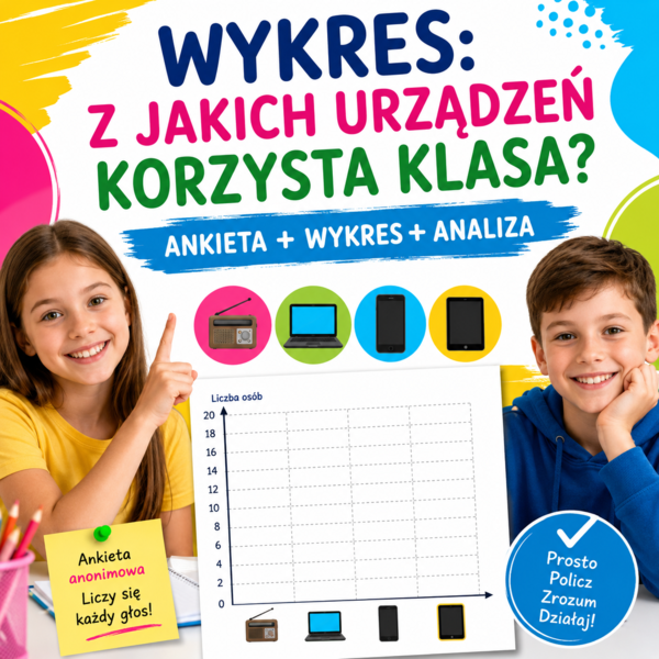 Wykres: z jakich urządzeń korzysta klasa?