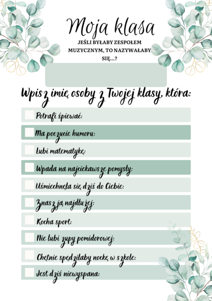 Moja klasa - bezpłatny materiał na godzinę wychowawczą