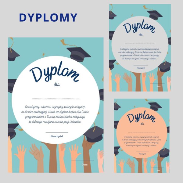 Dyplom uznania dla ucznia, zakończenie roku