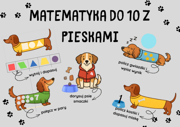 Mini zestaw Matematyka do 10 z Pieskami