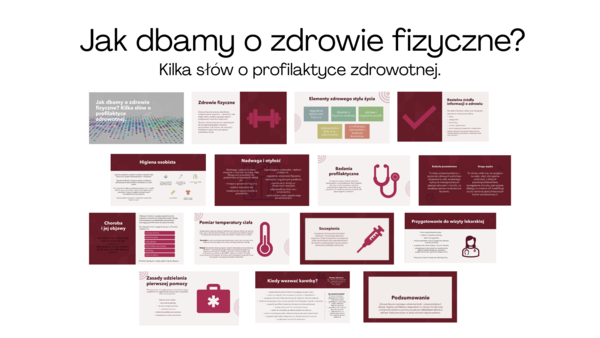 Jak dbamy o zdrowie fizyczne? Kilka słów o profilaktyce zdrowotnej. Edukacja zdrowotna, klasa 4-6, prezentacja