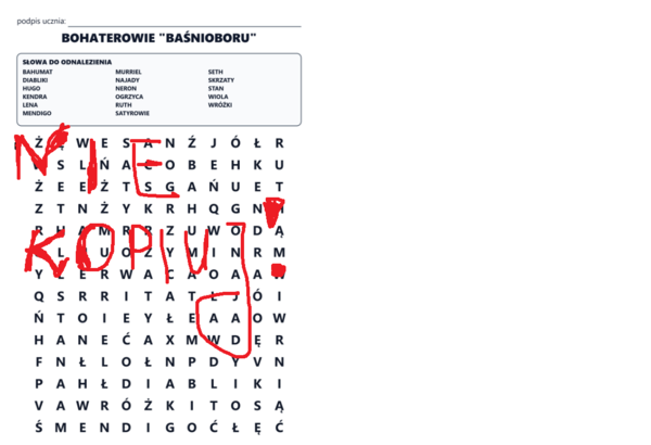 Brandon Mull, Baśniobór - wykreślanka