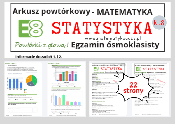 ARKUSZ POWTÓRKOWY kl.8 – STATYSTYKA + odpowiedzi / Wymagania od 2025 roku