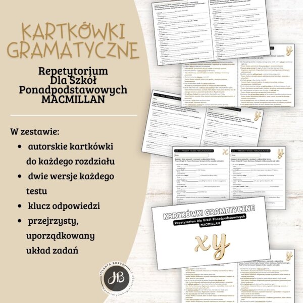 KARTKÓWKI GRAMATYCZNE – Repetytorium dla szkół ponadpodstawowych (MACMILLAN)