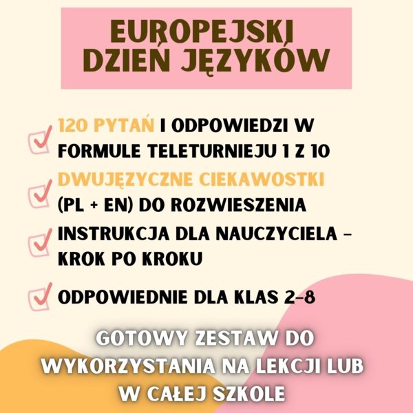 EUROPEJSKI DZIEŃ JĘZYKÓW OBCYCH, DZIEŃ JĘZYKÓW OBCYCH MATERIAŁY, CIEKAWOSTKI, TELETURNIEJ 1 Z 10,