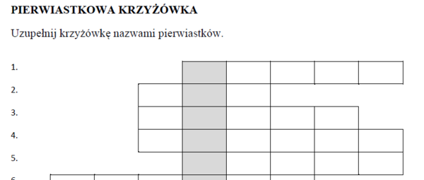 Pierwiastkowa krzyżówka