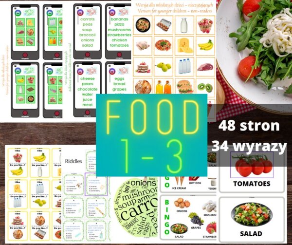 Food elementary vocabulary duży zestaw (New English Adventure 1 i 2 i nie tylko)