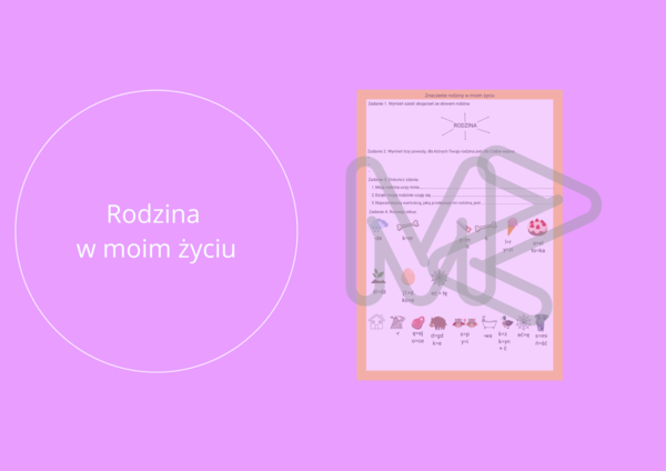 Rodzina w moim życiu - karta pracy