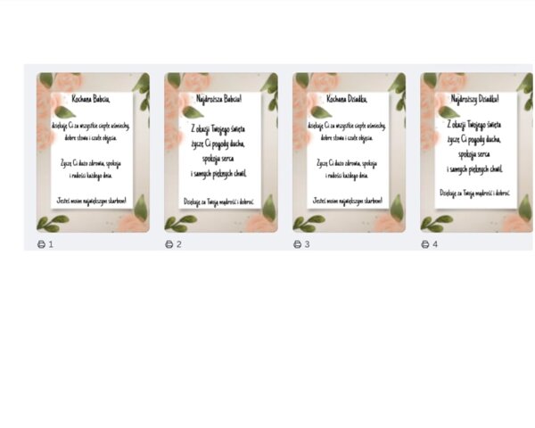 Wklejki z życzeniami do laurki na dzień babci i dziadka